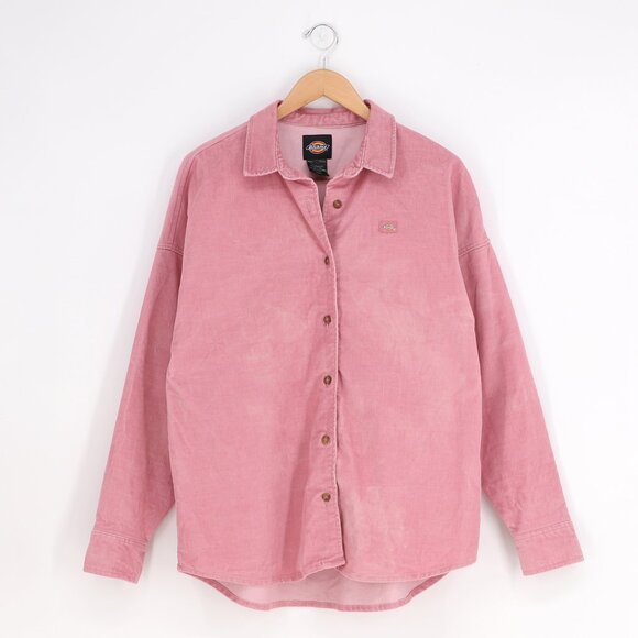 Upcycled Reworked Hello Kitty Corduroy Button Down Shirt Pink Size L - Picture 2 of 7